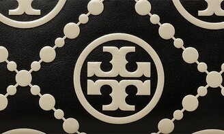 ToryBurch ★T Monogram Contrast Embossed Zip Slim Wallet Tory Burch T Monogram Contrast Embossed Zip Slim Wallet