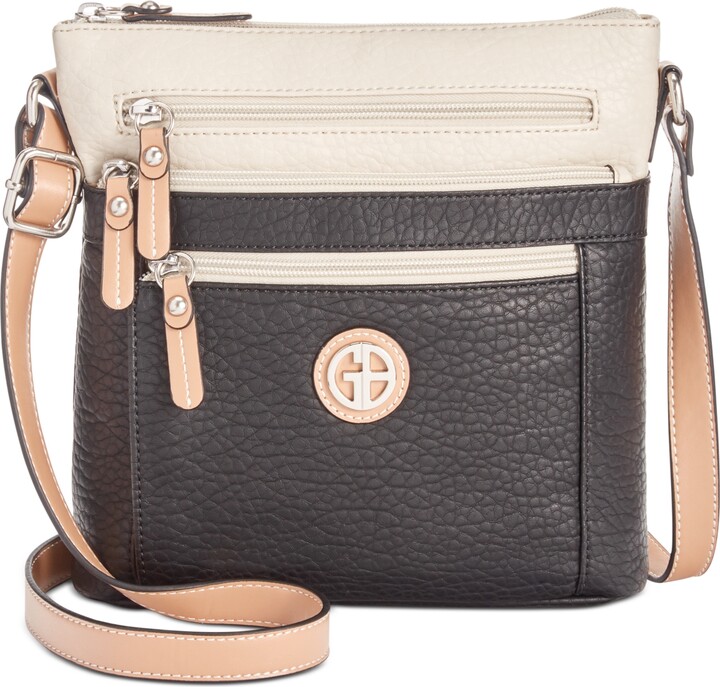 Giani Bernini Colorblock Pebble Crossbody, Exclusively at Macy's - Black/Ivory/Silver
