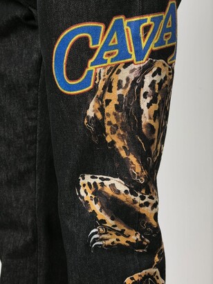 Roberto Cavalli Logo-Print Straight-Leg Jeans