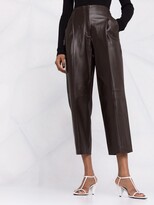 Thumbnail for your product : Fabiana Filippi High-Waisted Cropped Leather Trousers
