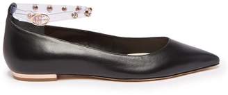 Sophia Webster Dina Crystal-embellished Leather Flats - Womens - Black Sophia Webster Dina Crystal-embellished Leather Flats - Womens - Black