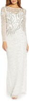 Thumbnail for your product : Adrianna Papell Long Sleeve Beaded Column Gown