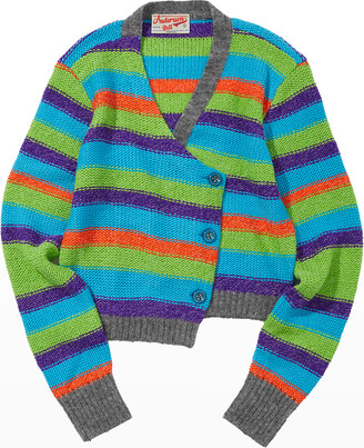 ANDERSSON BELL Marta Striped Asymmetric-Front Cardigan
