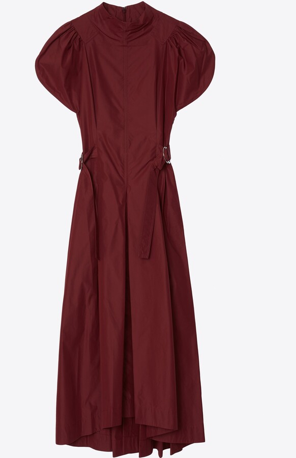 Tulip Puff Sleeve Dress in BRICK