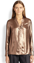 Thumbnail for your product : Brunello Cucinelli Silk Lame Henley Top