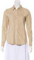 Thumbnail for your product : Theory Leather Button-Up Top