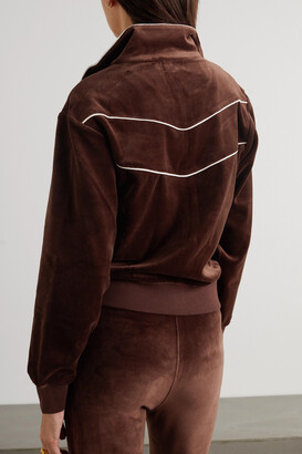 Nili Lotan Andreas Cotton-blend Velour Track Jacket - Brown 