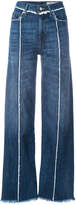 Diesel frayed seam wide leg jeans