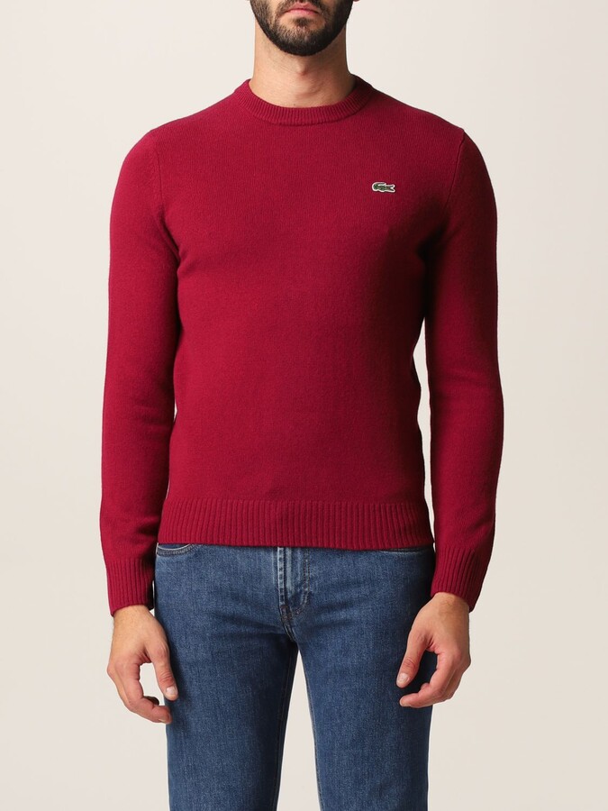 lacoste sweater red