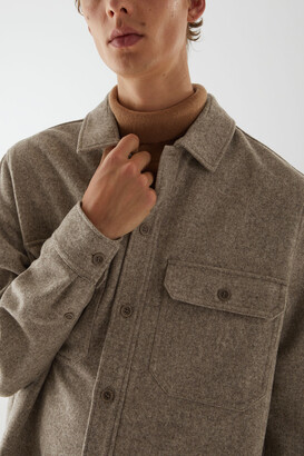 Relaxed wool mix overshirt clearance