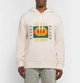 Thumbnail for your product : Gucci Printed Loopback Cotton-Jersey Hoodie - Men - Cream