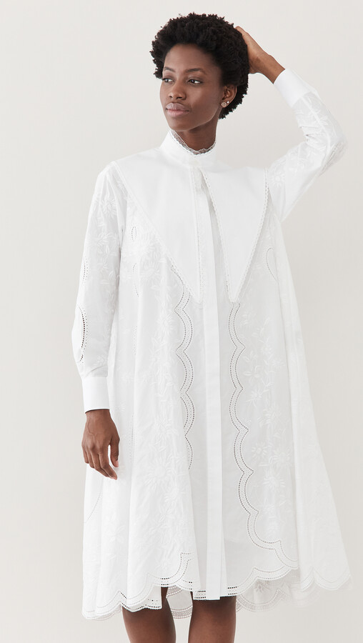 embroidered white dress