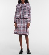 Thumbnail for your product : Thom Browne Checked cotton-blend wrap skirt