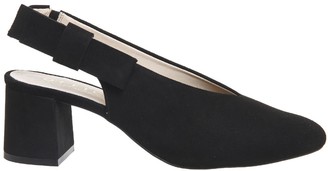 Office Magical Bow Slingback Heels Black Suede