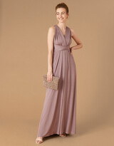 Thumbnail for your product : Monsoon Tallulah Twist Me Tie Me Jersey Bridesmaid Dress Brown