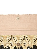Thumbnail for your product : Laurence Heller Embroidered Sequins Cotton Straw Clutch