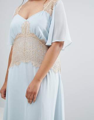ASOS Curve CURVE WEDDING Contrast Lace Panel Maxi Dress