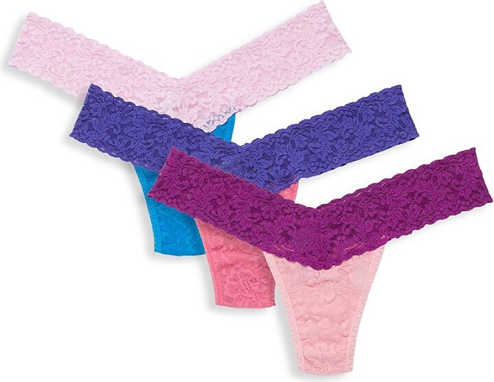 Hanky Panky Colorplay 3-Pack Lace Thongs - ShopStyle