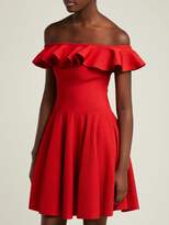 Thumbnail for your product : Alexander McQueen Ruffled Off The Shoulder Dress - Womens - Red