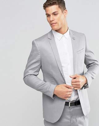 ASOS DESIGN Skinny Suit Jacket in Linen Mix