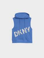 Thumbnail for your product : DKNY Sleeveless Cropped Logo Hoodie