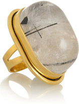 Thumbnail for your product : Saint Laurent Bague Cherry gold-plated quartz ring