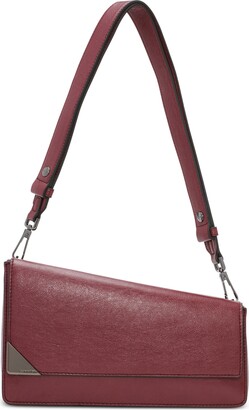 Calvin Klein Max Top Zipper Shoulder Bag in Red