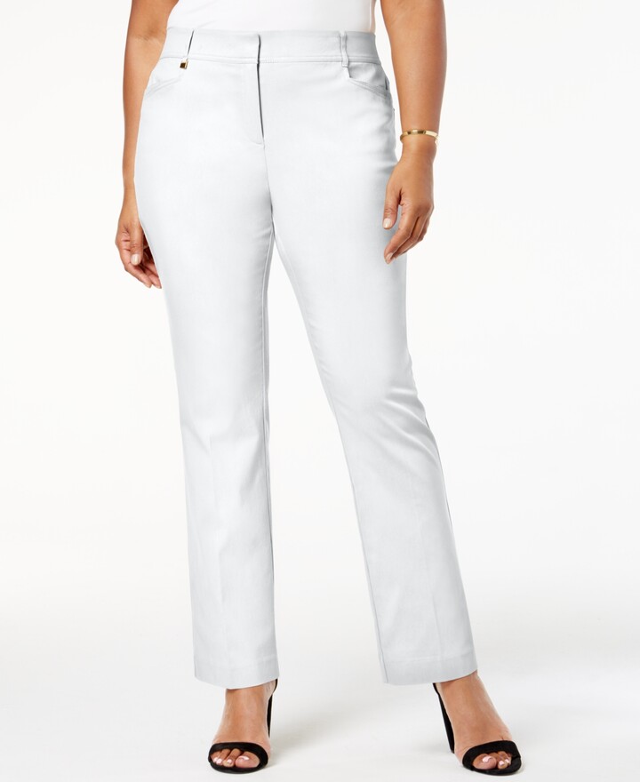 JM Collection Plus & Petite Plus Size Tummy Control CurvyFit Pants