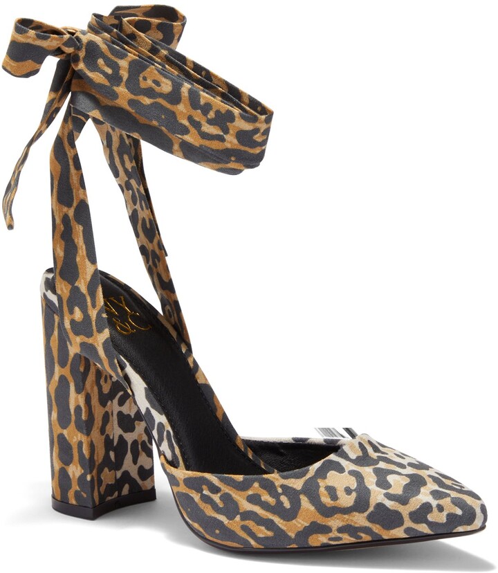 block leopard print heels
