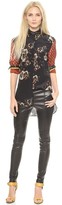Thumbnail for your product : Jason Wu Combo Silk Floral Long Sleeve Blouse