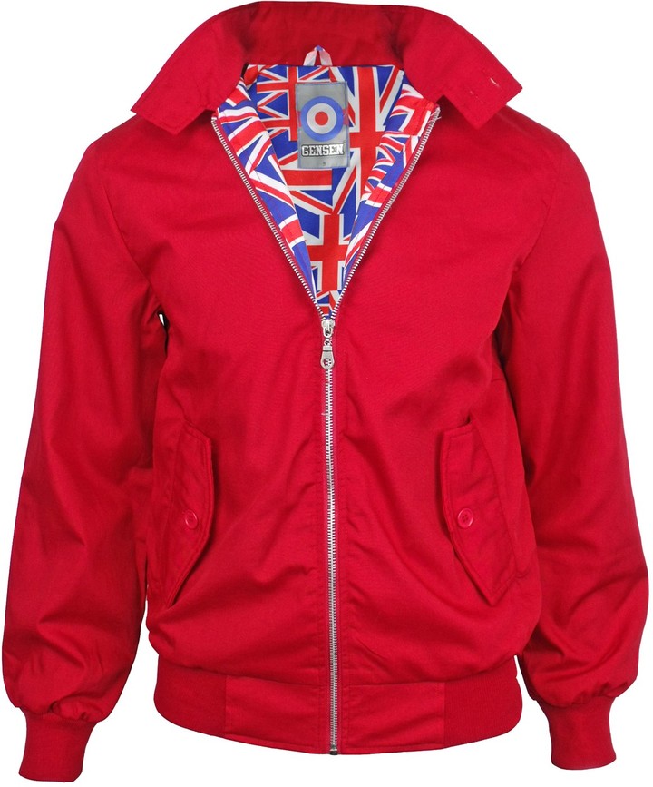 Gensen Mens Classic Harrington Mod Coat Indie Scooter Jacket Union Jack