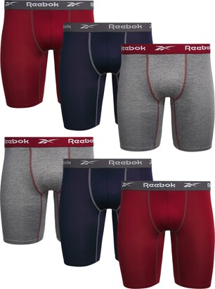 Reebok Men?s Underwear ? Long Leg Performance Boxer Briefs (6 Pack) -  ShopStyle