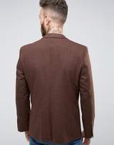 Thumbnail for your product : ASOS Skinny Blazer In Dark Tan Wool Mix