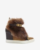 Thumbnail for your product : Giuseppe Zanotti Fox Fur High Top Sneakers