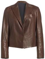 Thumbnail for your product : Brunello Cucinelli Cropped Leather Jacket