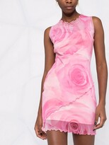 Thumbnail for your product : Blumarine Rose-Print Mesh Dress