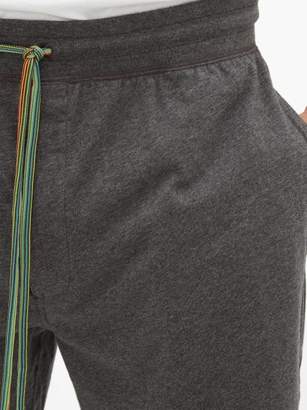 Paul Smith Striped-drawstring Cotton-jersey Pyjama Shorts - Mens - Dark Grey