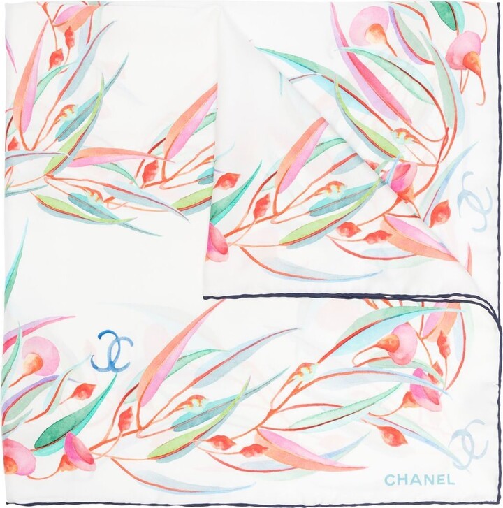 Chanel Pre Owned 2010s Floral Logo Silk Scarf - ShopStyle Scarves & Wraps