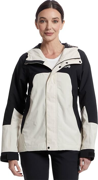 Mountain Hardwear 2L Full Zip Jacket Women's Coat Talc/Black : LG, Mesh/Nylon