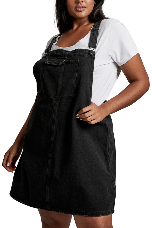 plus size cord pinafore