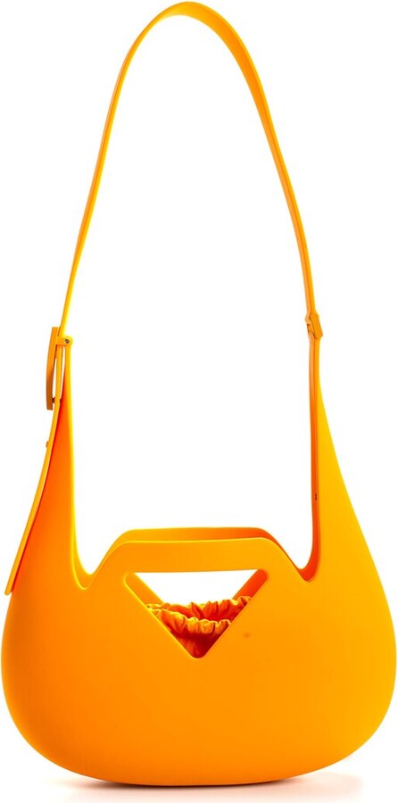 Bottega Veneta Orange Rubber Punch Shoulder Bag (Authentic Pre-Loved)