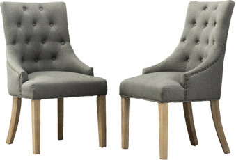 Red Barrel Studio Button Solid Wood Hostess Chairs (2) - Wingback Style With Captivating Nail Trim 2 Tufting And Stylish Heads