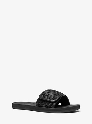 michael michael kors demi logo tape slide sandal