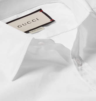 Gucci White Slim-fit Cotton-poplin Shirt - White