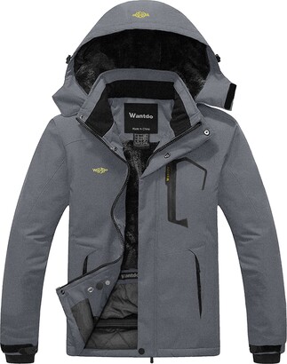 Wantdo Men's Mountain Ski Jacket Waterproof Winter Coat Hooded Windbreaker  Warm Snowboarding Jacket Windproof Outdoor Jacket Deep Grey & Black L -  ShopStyle