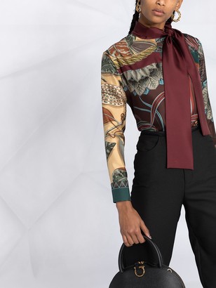 Ferragamo Sash-Detail Silk Shirt