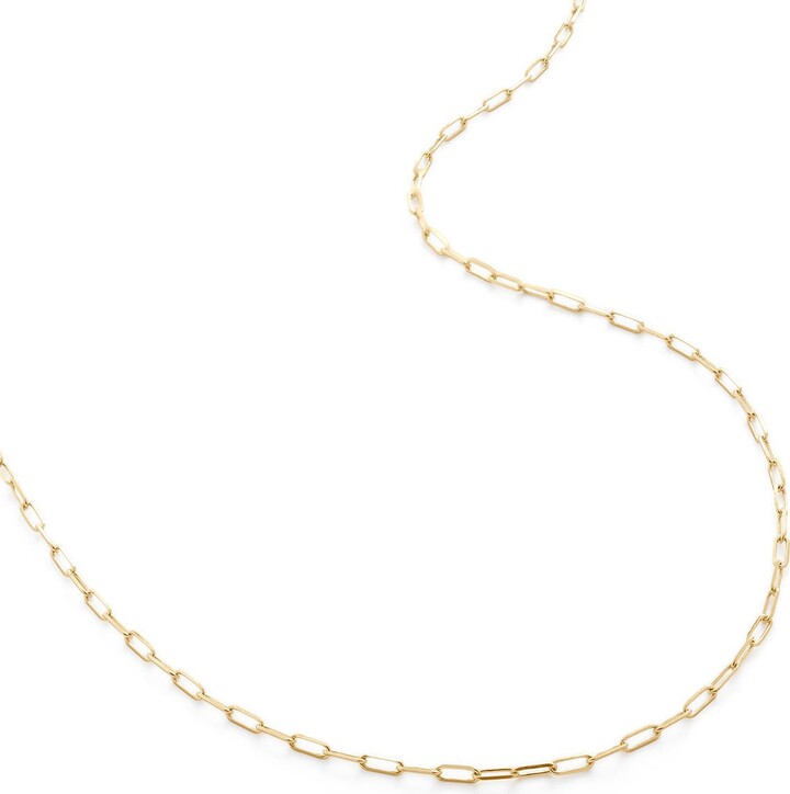 Monica Vinader 14K Gold Paper Clip Chain Necklace