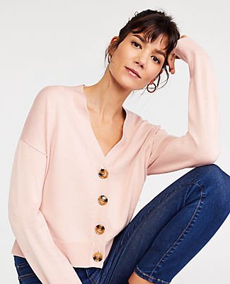 ann taylor pink cardigan