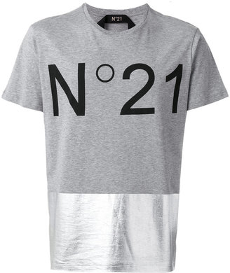 No.21 metallic panel logo T-shirt - men - Cotton - XL