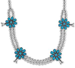 American West Genuine Turquoise (5-1/5 ct. t.w.) Flower Beaded Statement Necklace